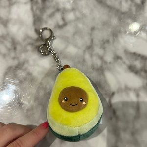 Mini squishable avocado key chain